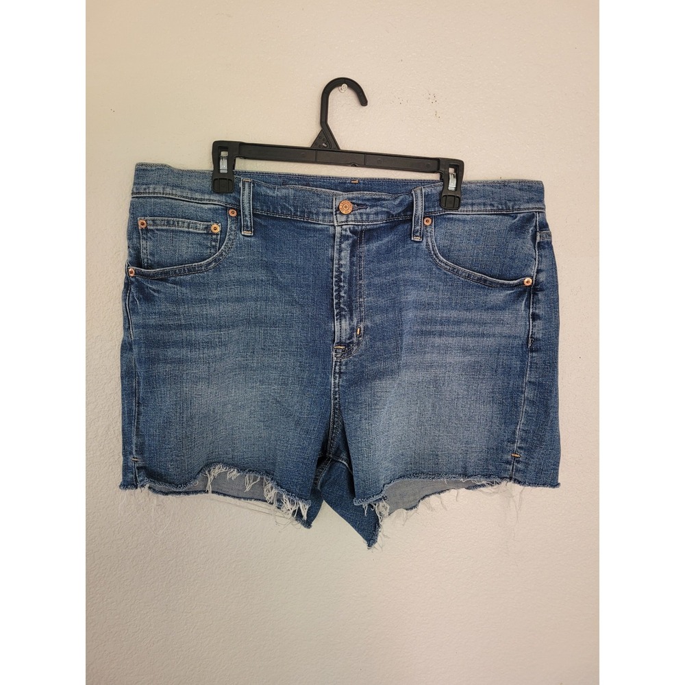 Gap Denim Shorts Womens Blue High Rise Raw Hem Cut Off Medium Wash Size 18 #2